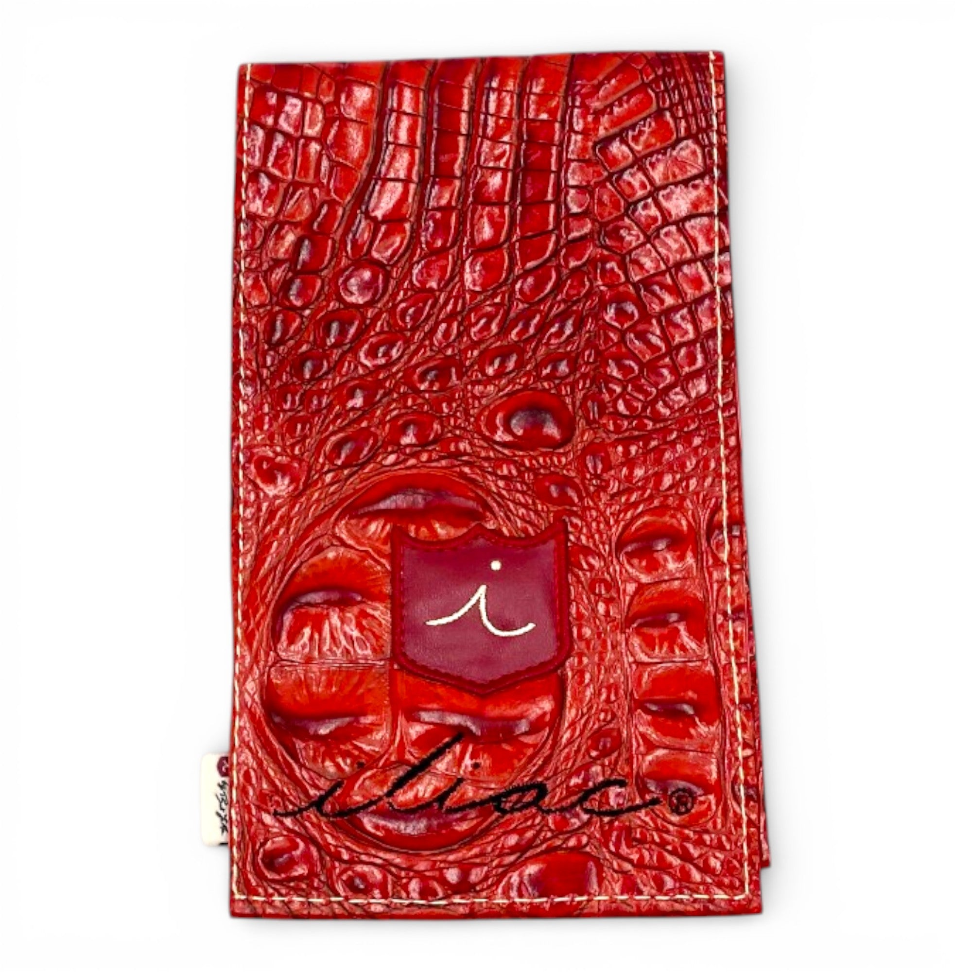 Iliac Golf Yardage Book Cover Italian Red Croc イリアックゴルフ ヤーデージブックカバー イタリアン 赤クロコ