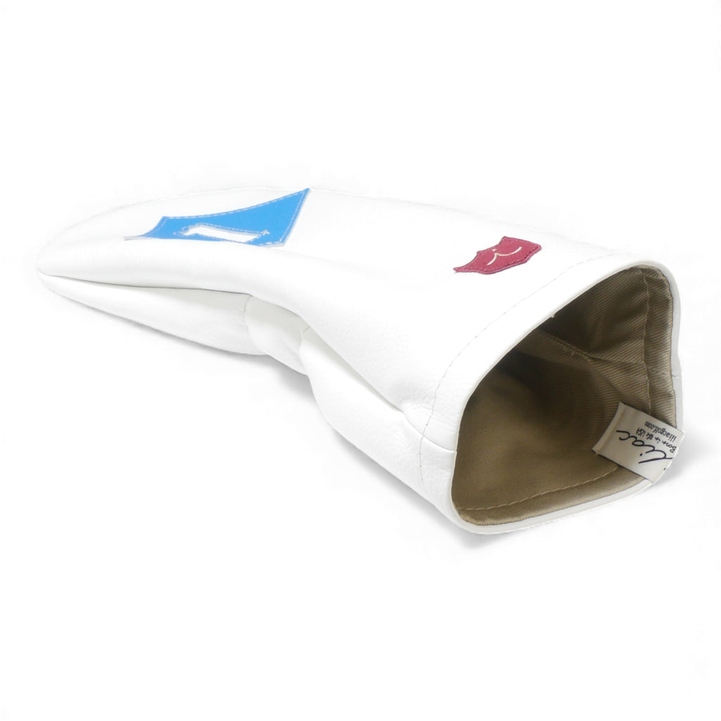 Iliac Golf Headcover Vintage White x Blue イリアックゴルフ ヘッドカバー ビンテージ ホワイト x ブルー