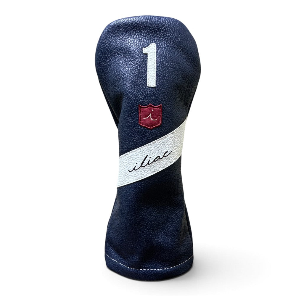 Iliac Golf Headcover Royal Script Navy × White イリアックゴルフ ヘッドカバー ロイヤル スクリプト ネイビー × ホワイト