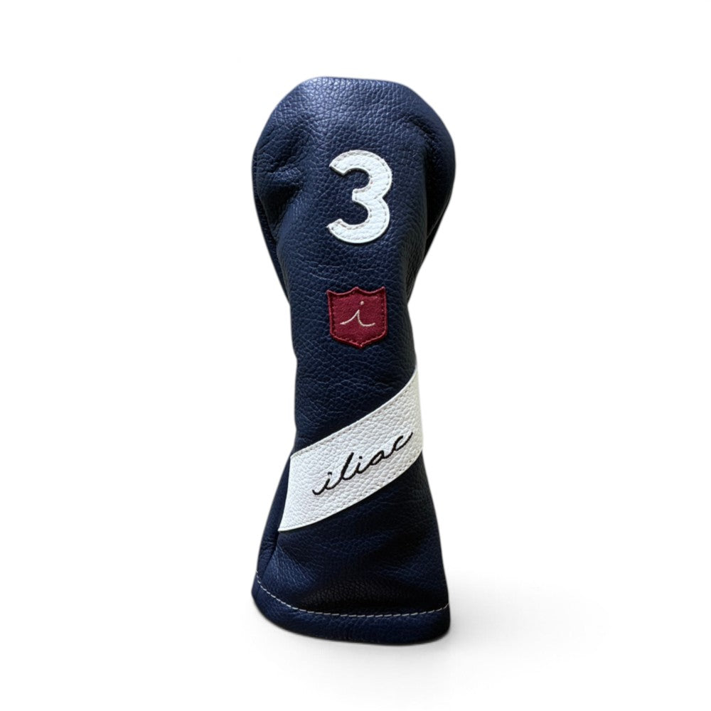 Iliac Golf Headcover Royal Script Navy × White イリアックゴルフ ヘッドカバー ロイヤル スクリプト ネイビー × ホワイト
