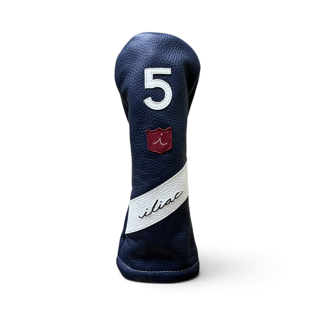 Iliac Golf Headcover Royal Script Navy × White イリアックゴルフ ヘッドカバー ロイヤル スクリプト ネイビー × ホワイト