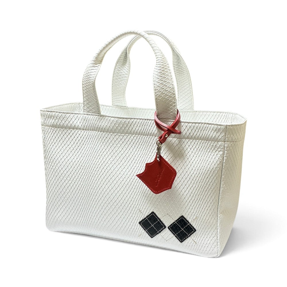 Iliac Golf Round Totebag bentsnake White イリアック 【天マチ付き】 ラウンド トートバッグ ベントスネーク ホワイト