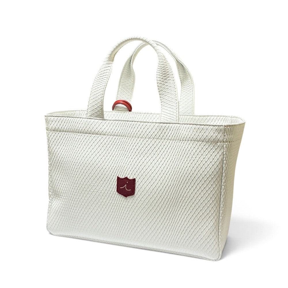 Iliac Golf Round Totebag bentsnake White イリアック 【天マチ付き】 ラウンド トートバッグ ベントスネーク ホワイト
