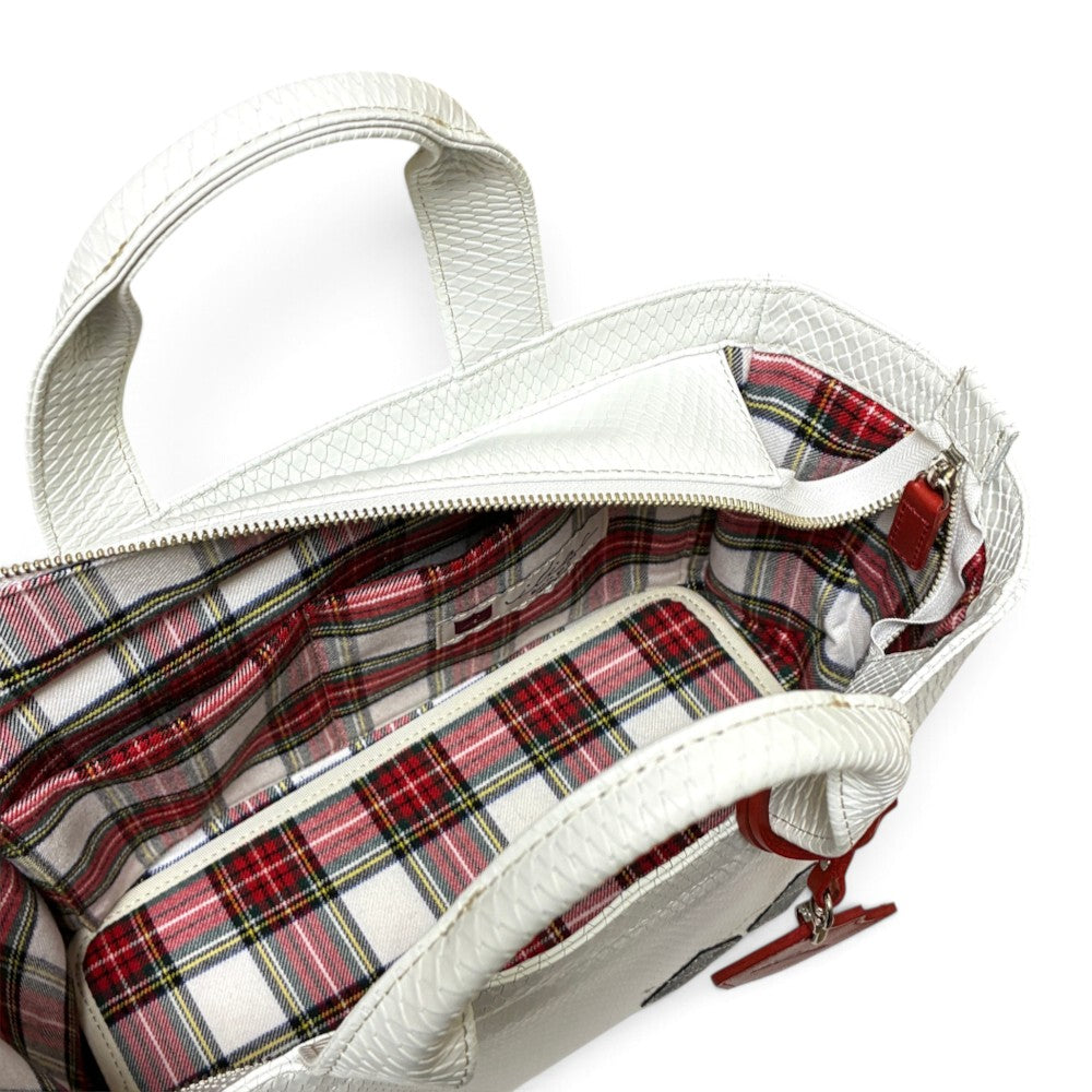 Iliac Golf Round Totebag bentsnake White イリアック 【天マチ付き】 ラウンド トートバッグ ベントスネーク ホワイト