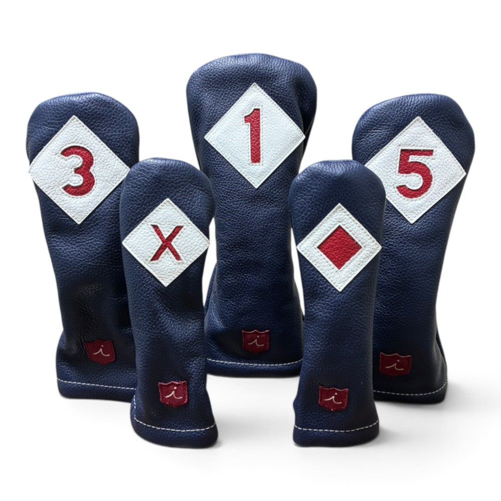 Iliac Golf Headcover Vintage Navy × White × Red イリアックゴルフ ヘッドカバー ビンテージ ネイビー × ホワイト × レッド