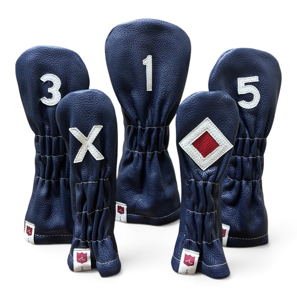 Iliac Golf Headcover Vintage Navy × White × Red イリアックゴルフ ヘッドカバー ビンテージ ネイビー × ホワイト × レッド