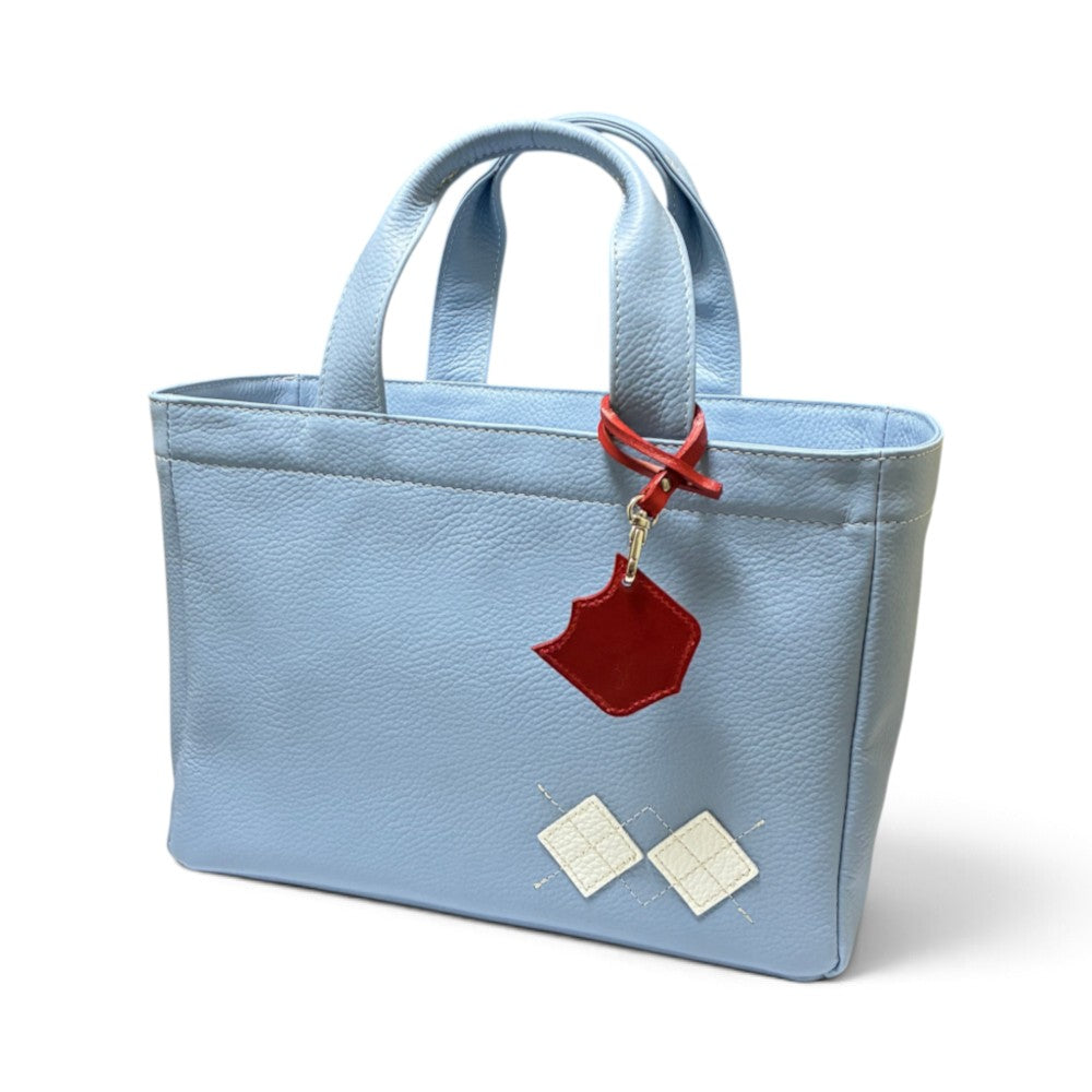 Iliac Golf Round Totebag Shrink Sax Blue イリアック 【天マチ付き】 ラウンド トートバッグ シュリンク サックスブルー