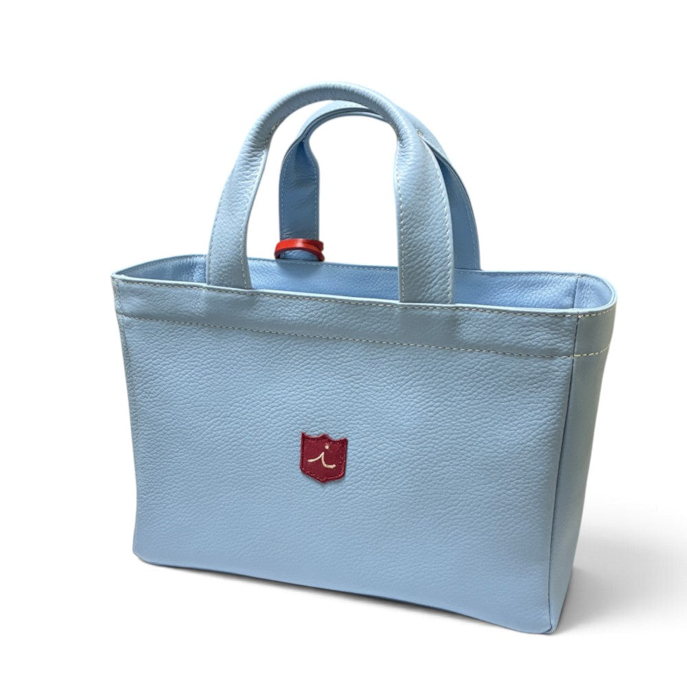 Iliac Golf Round Totebag Shrink Sax Blue イリアック 【天マチ付き】 ラウンド トートバッグ シュリンク サックスブルー