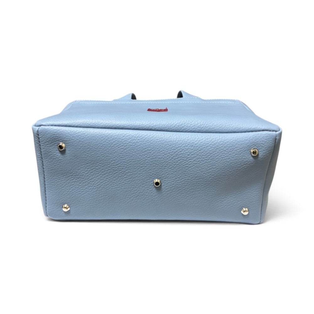 Iliac Golf Round Totebag Shrink Sax Blue イリアック 【天マチ付き】 ラウンド トートバッグ シュリンク サックスブルー