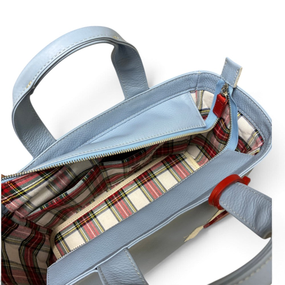 Iliac Golf Round Totebag Shrink Sax Blue イリアック 【天マチ付き】 ラウンド トートバッグ シュリンク サックスブルー