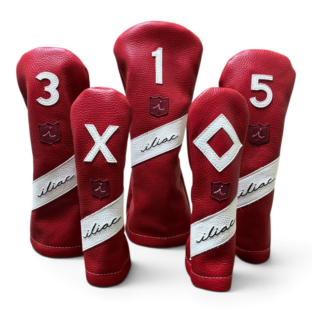 Iliac Golf Headcover Royal Script Red × White イリアックゴルフ ヘッドカバー ロイヤル スクリプト レッド × ホワイト