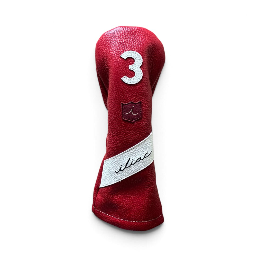 Iliac Golf Headcover Royal Script Red × White イリアックゴルフ ヘッドカバー ロイヤル スクリプト レッド × ホワイト