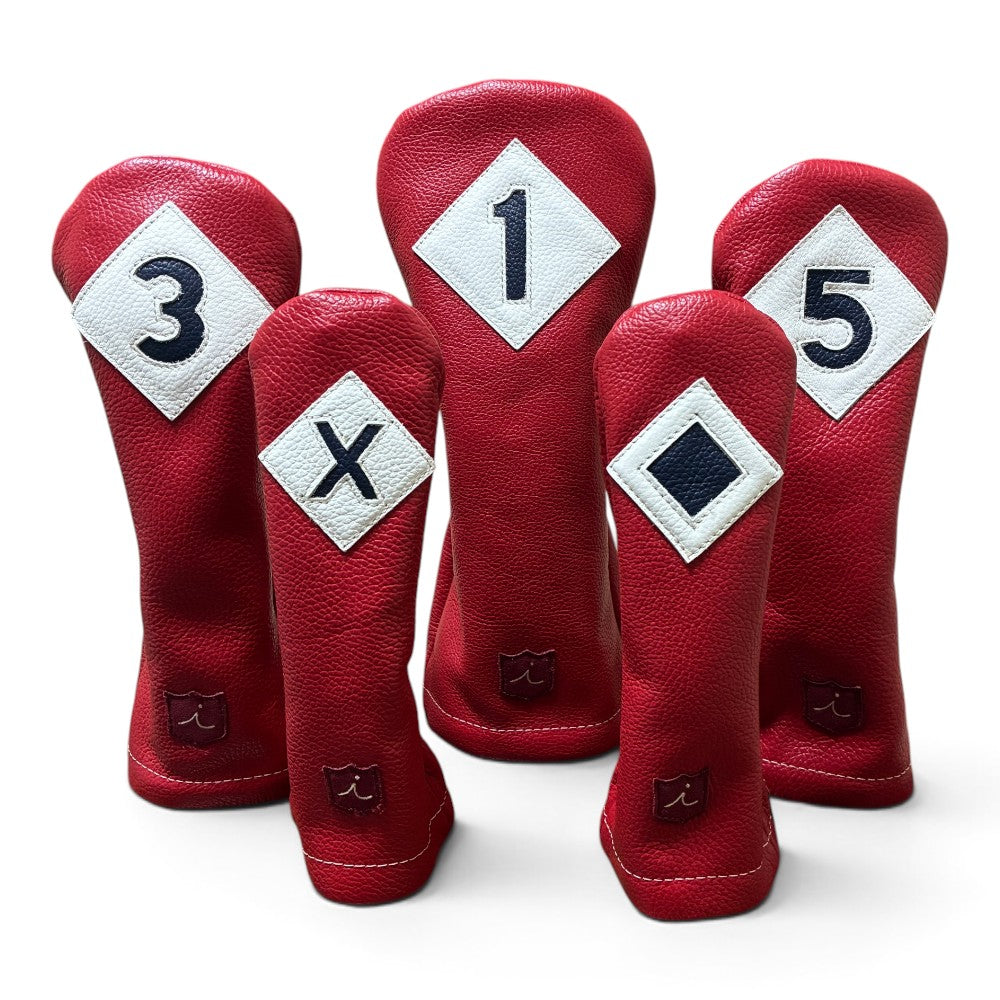 Iliac Golf Headcover Vintage Red × White × Navy イリアックゴルフ ヘッドカバー ビンテージ レッド × ホワイト × ネイビー