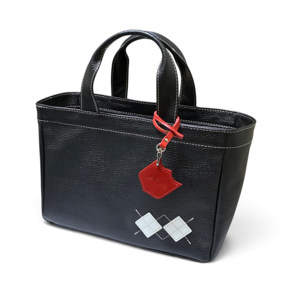 Iliac Golf Round Totebag Shrink Black イリアック 【天マチ付き】 ラウンド トートバッグ シュリンク ブラック
