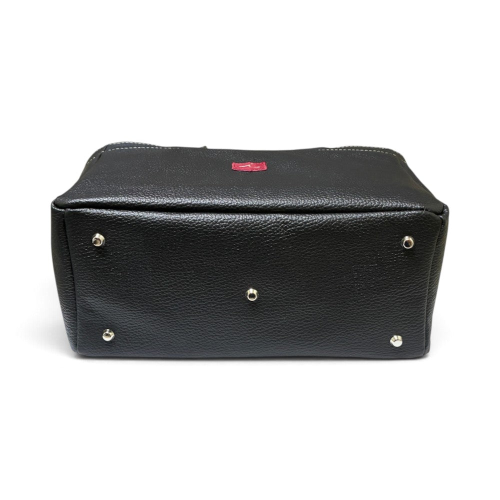 Iliac Golf Round Totebag Shrink Black イリアック 【天マチ付き】 ラウンド トートバッグ シュリンク ブラック