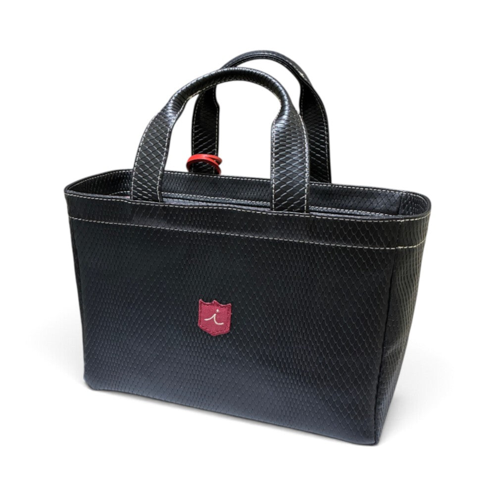 Iliac Golf Round Totebag bentsnake Black イリアック 【天マチ付き】 ラウンド トートバッグ ベントスネーク ブラック