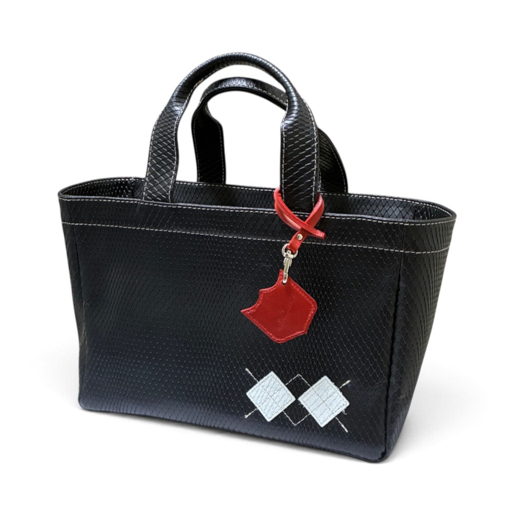 Iliac Golf Round Totebag bentsnake Black イリアック 【天マチ付き】 ラウンド トートバッグ ベントスネーク ブラック