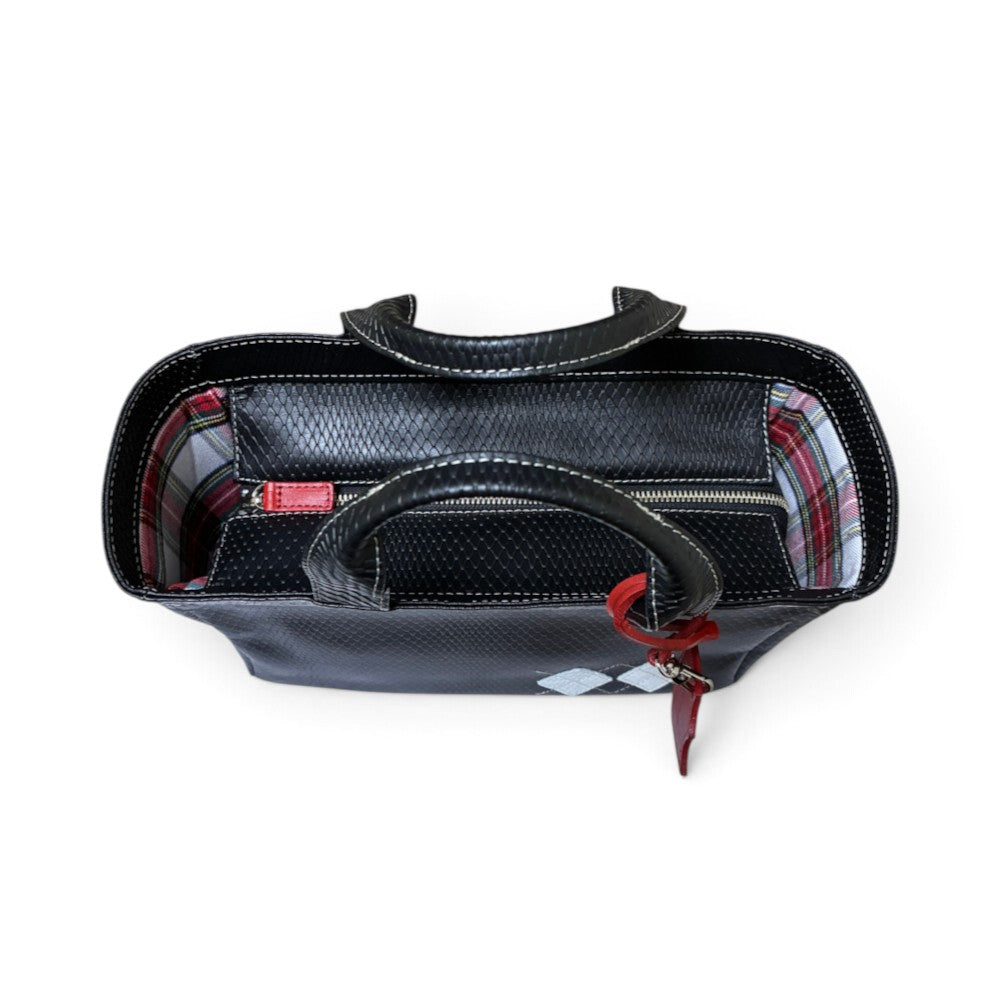 Iliac Golf Round Totebag bentsnake Black イリアック 【天マチ付き】 ラウンド トートバッグ ベントスネーク ブラック