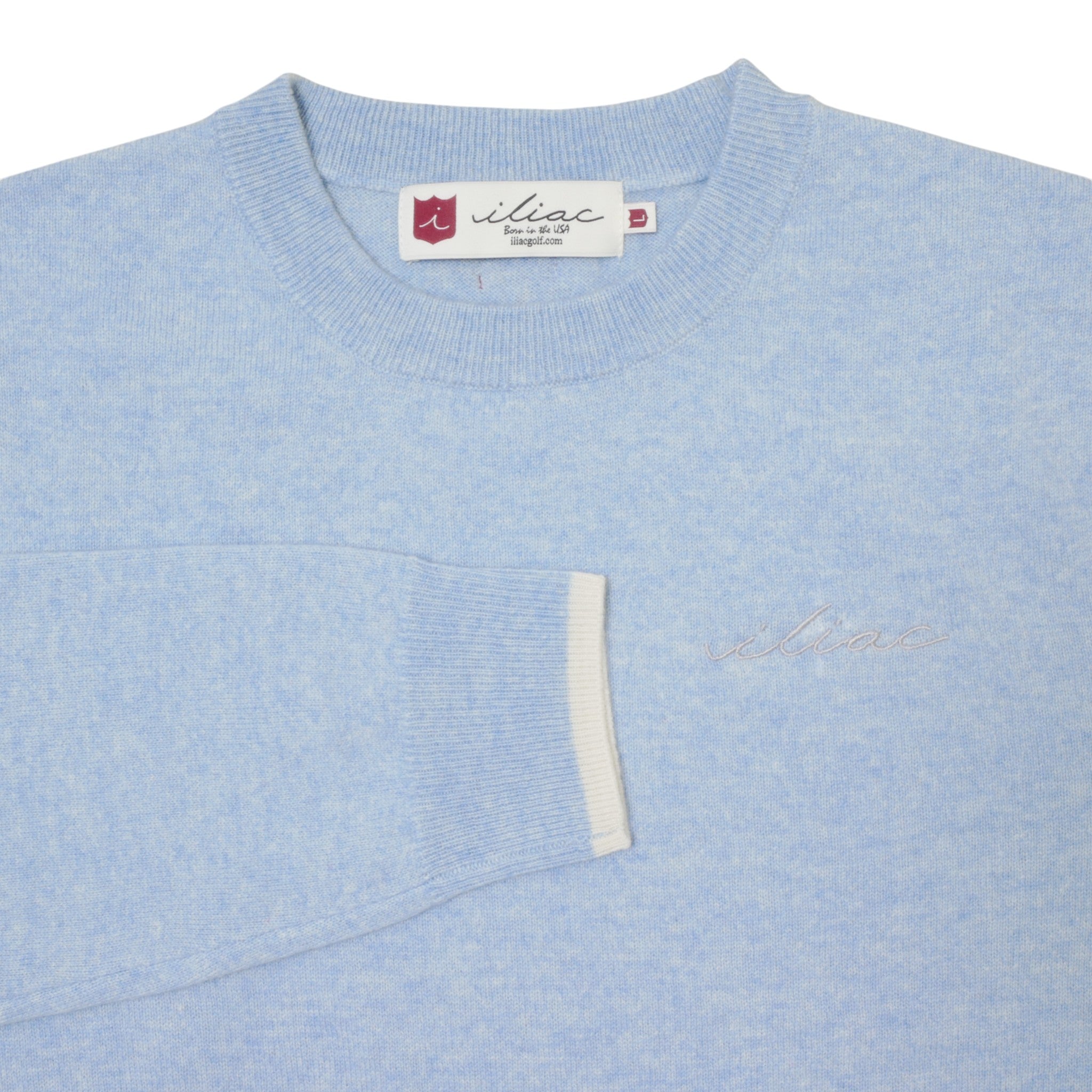 Iliac Golf Cashmere Sweater Sax イリアックゴルフ カシミヤ セーター サックス