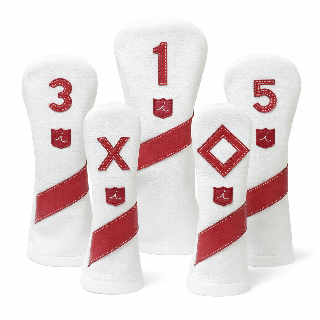 Iliac Golf Headcover Royal White x Red イリアックゴルフ ヘッドカバー ロイヤル ホワイト x レッド