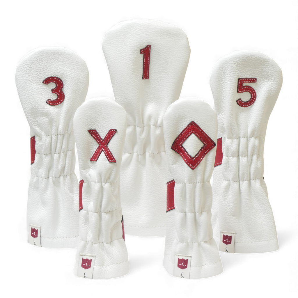 Iliac Golf Headcover Royal White x Red イリアックゴルフ ヘッドカバー ロイヤル ホワイト x レッド