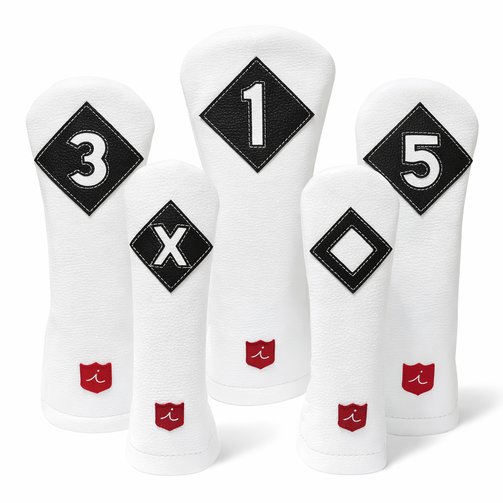 Iliac Golf Headcover Vintage White x Black イリアックゴルフ ヘッドカバー ビンテージ ホワイト x ブラック