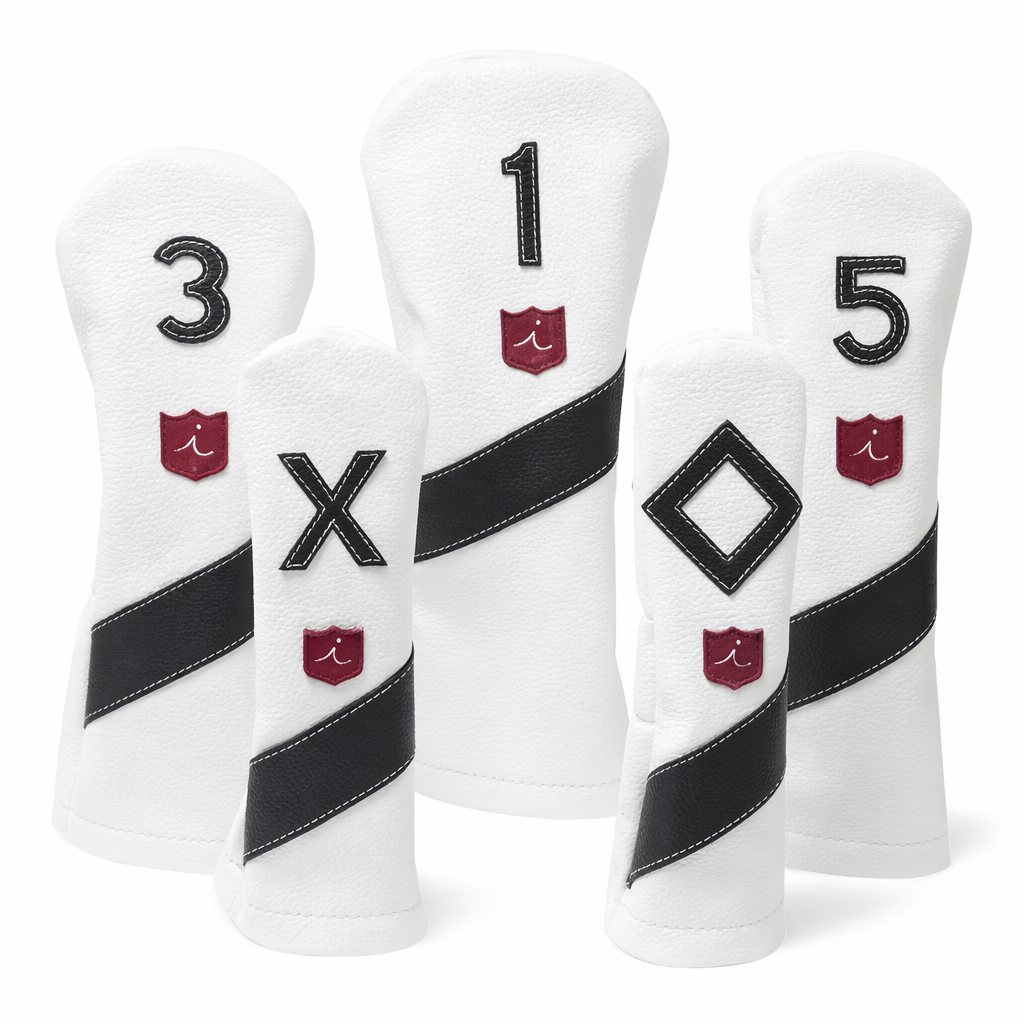 Iliac Golf Headcover Royal White x Black イリアックゴルフ ヘッドカバー ロイヤル ホワイト x ブラック
