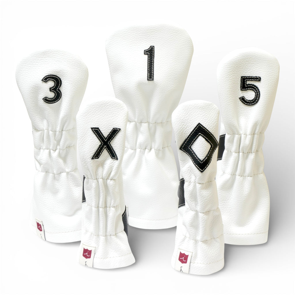 Iliac Golf Headcover Royal White x Black イリアックゴルフ ヘッドカバー ロイヤル ホワイト x ブラック
