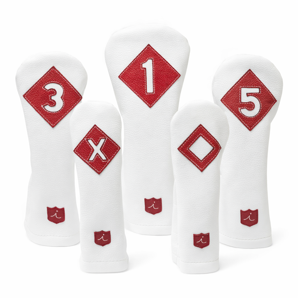 Iliac Golf Headcover Vintage White x Red イリアックゴルフ ヘッドカバー ビンテージ ホワイト x レッド