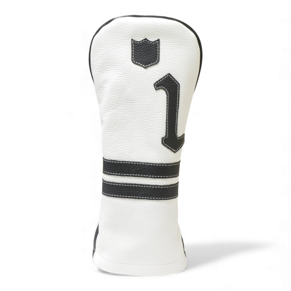Iliac Golf Headcover Timeless White × Black イリアックゴルフ ヘッドカバー タイムレス ホワイト × ブラック