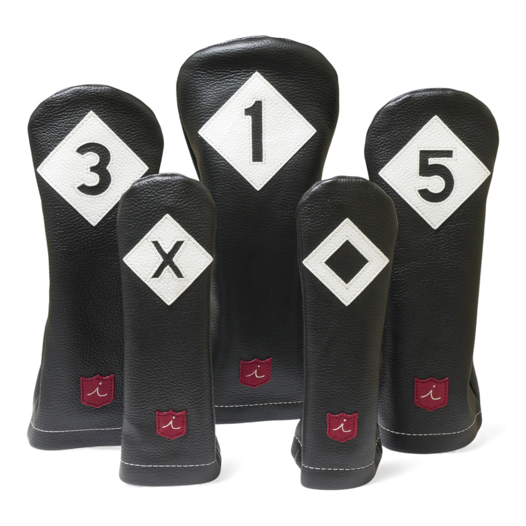 Iliac Golf Headcover Vintage Balck × White イリアックゴルフ ヘッドカバー ビンテージ ブラック × ホワイト