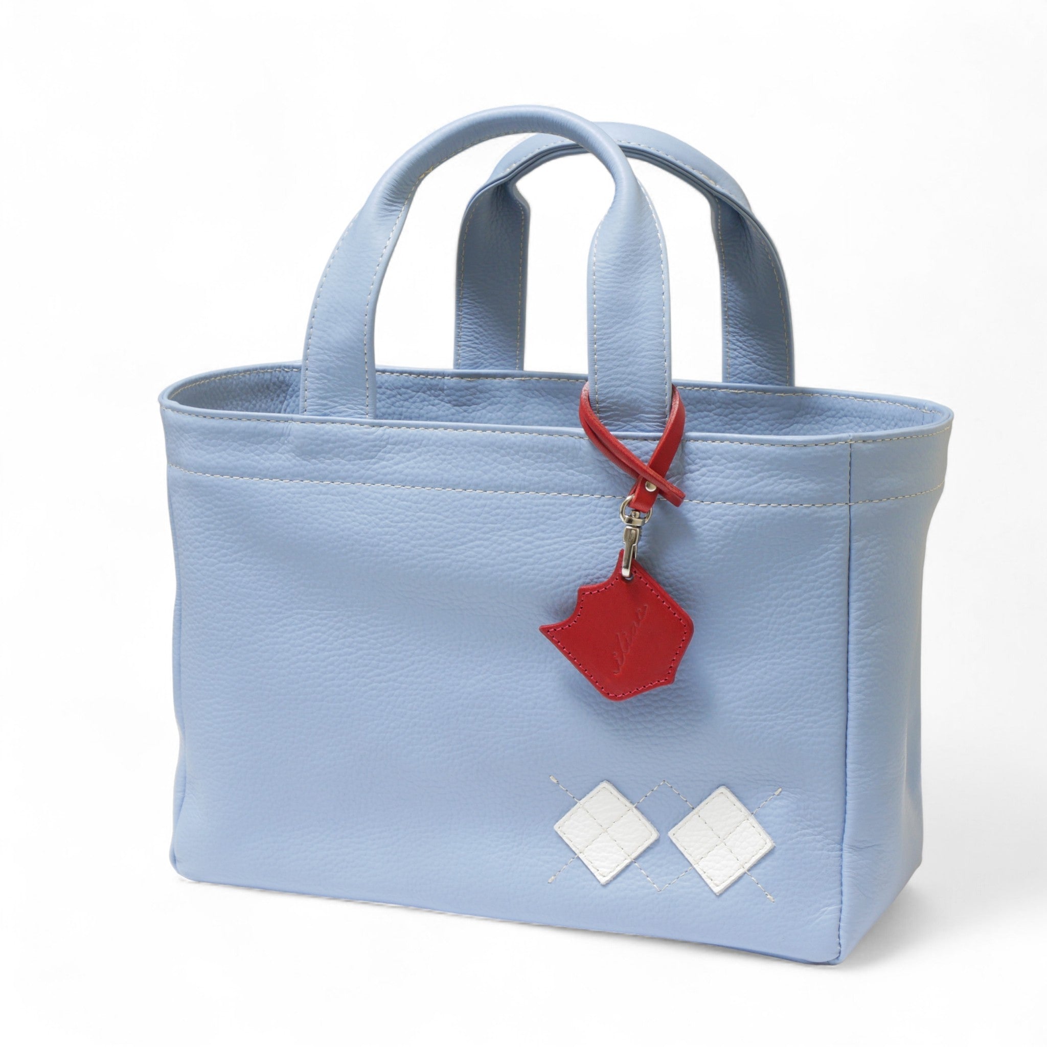 Iliac Golf Round Totebag Shrink Sax Blue イリアック ラウンド トートバッグ シュリンク サックスブルー