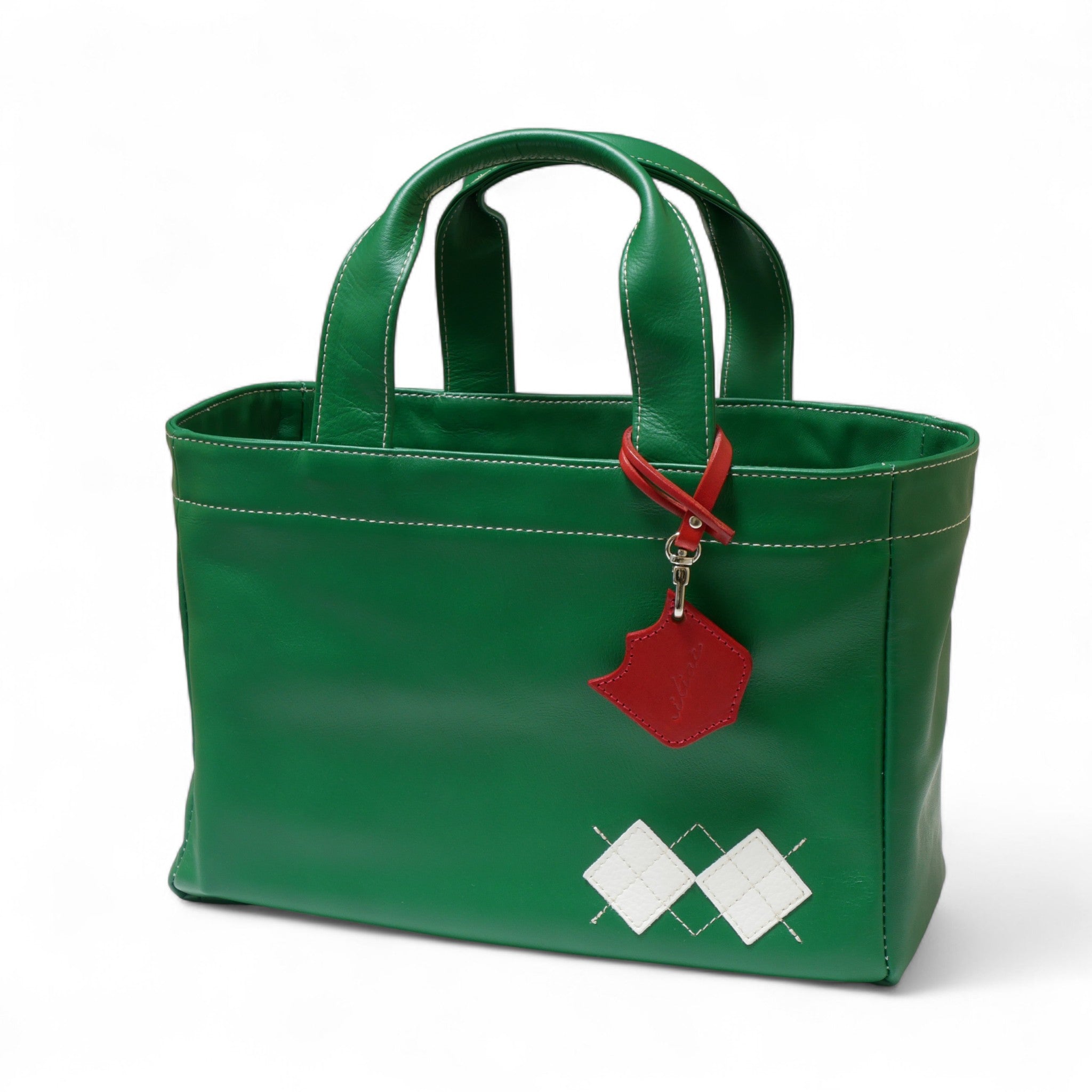 Iliac Golf Round Totebag Green Smooth イリアック ラウンド トートバッグ 底鋲なし グリーン スムース