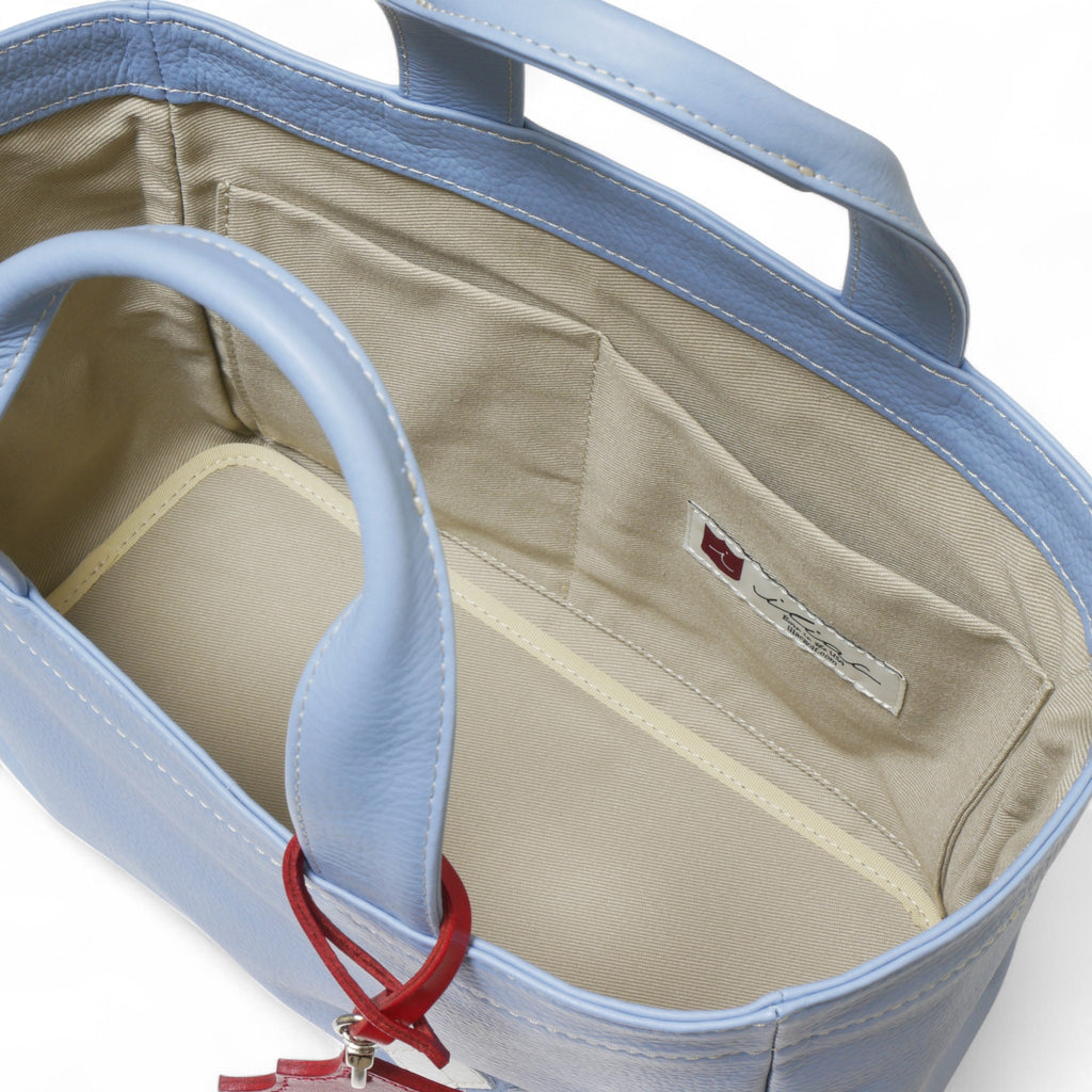 Iliac Golf Round Totebag Shrink Sax Blue イリアック ラウンド トートバッグ シュリンク サックスブルー