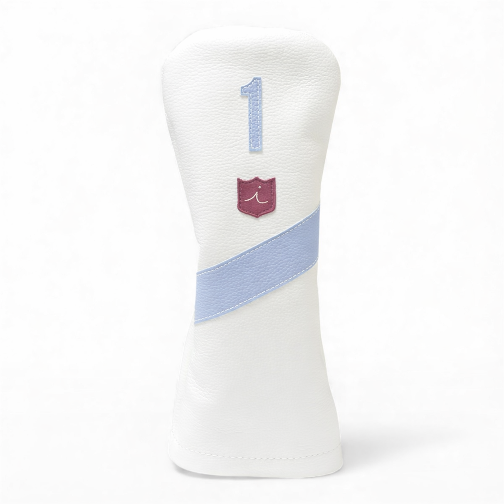 Iliac Golf Headcover Royal White x Sax Blue イリアックゴルフ ヘッドカバー ロイヤル ホワイト x サックスブルー