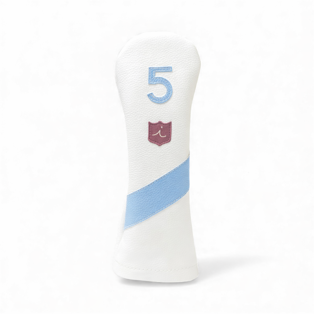 Iliac Golf Headcover Royal White x Sax Blue イリアックゴルフ ヘッドカバー ロイヤル ホワイト x サックスブルー