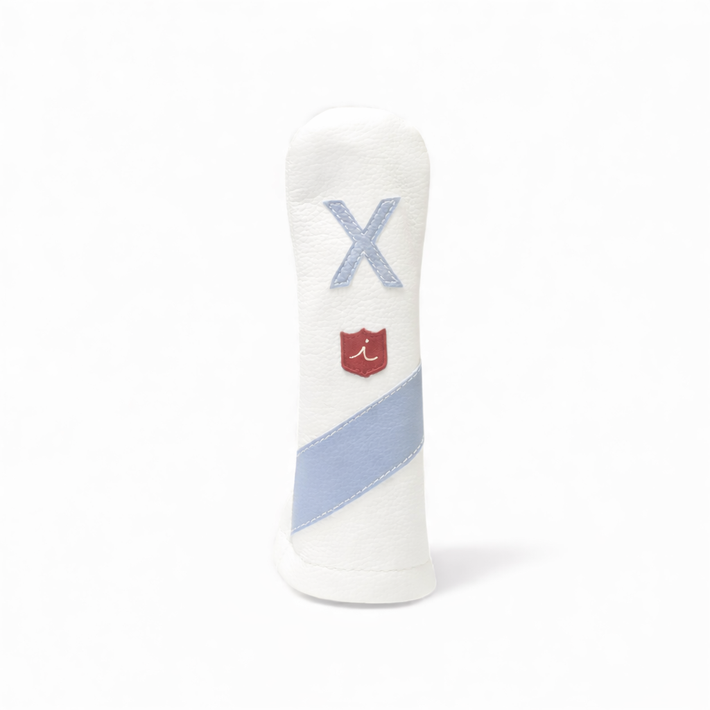 Iliac Golf Headcover Royal White x Sax Blue イリアックゴルフ ヘッドカバー ロイヤル ホワイト x サックスブルー