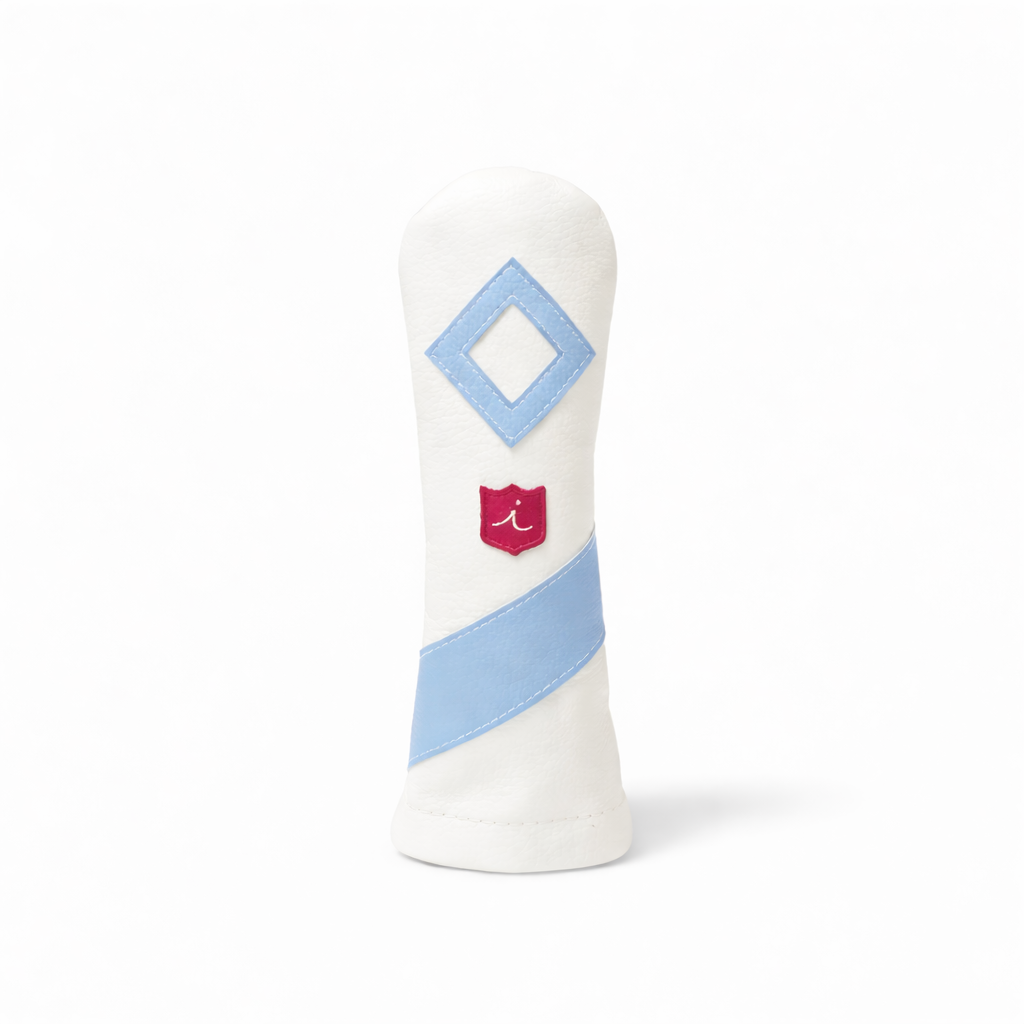 Iliac Golf Headcover Royal White x Sax Blue イリアックゴルフ ヘッドカバー ロイヤル ホワイト x サックスブルー