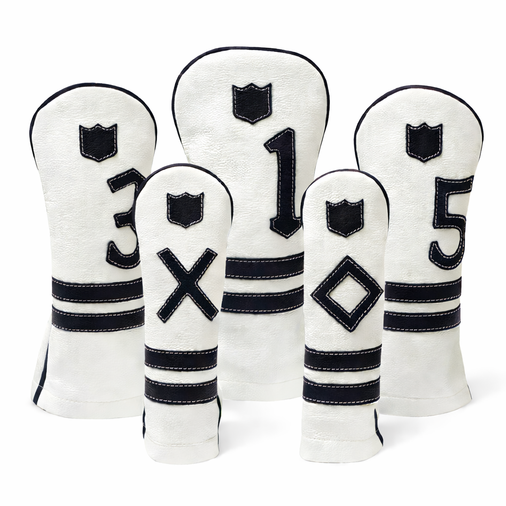 Iliac Golf Headcover Timeless White × Black イリアックゴルフ ヘッドカバー タイムレス ホワイト × ブラック