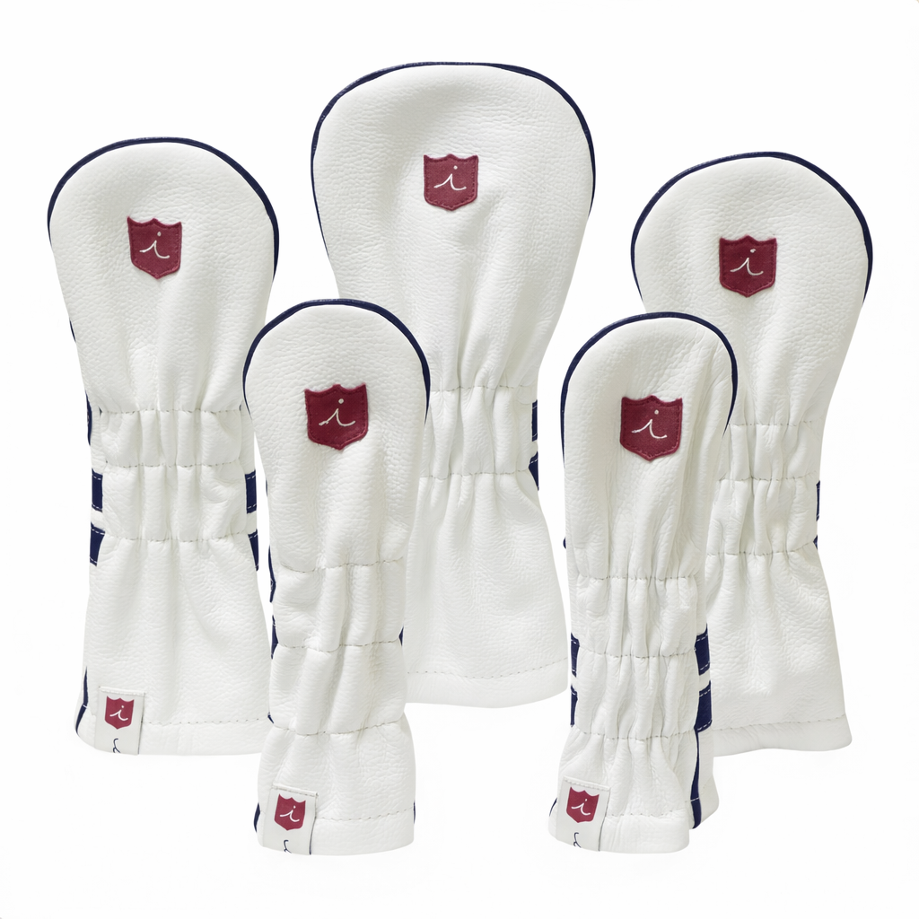 Iliac Golf Headcover Timeless White × Navy イリアックゴルフ ヘッドカバー タイムレス ホワイト × ネイビー