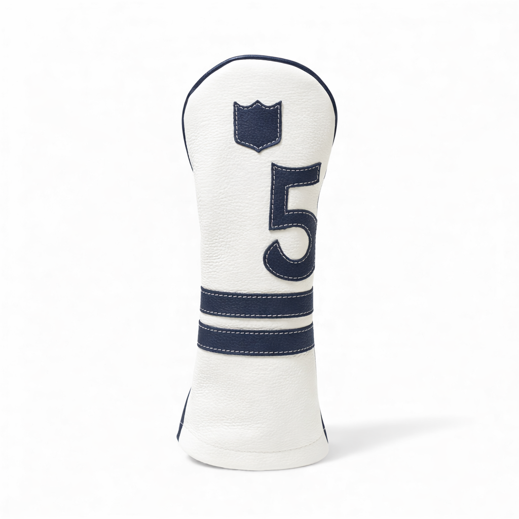 Iliac Golf Headcover Timeless White × Navy イリアックゴルフ ヘッドカバー タイムレス ホワイト × ネイビー