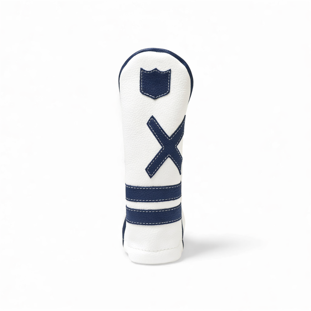 Iliac Golf Headcover Timeless White × Navy イリアックゴルフ ヘッドカバー タイムレス ホワイト × ネイビー