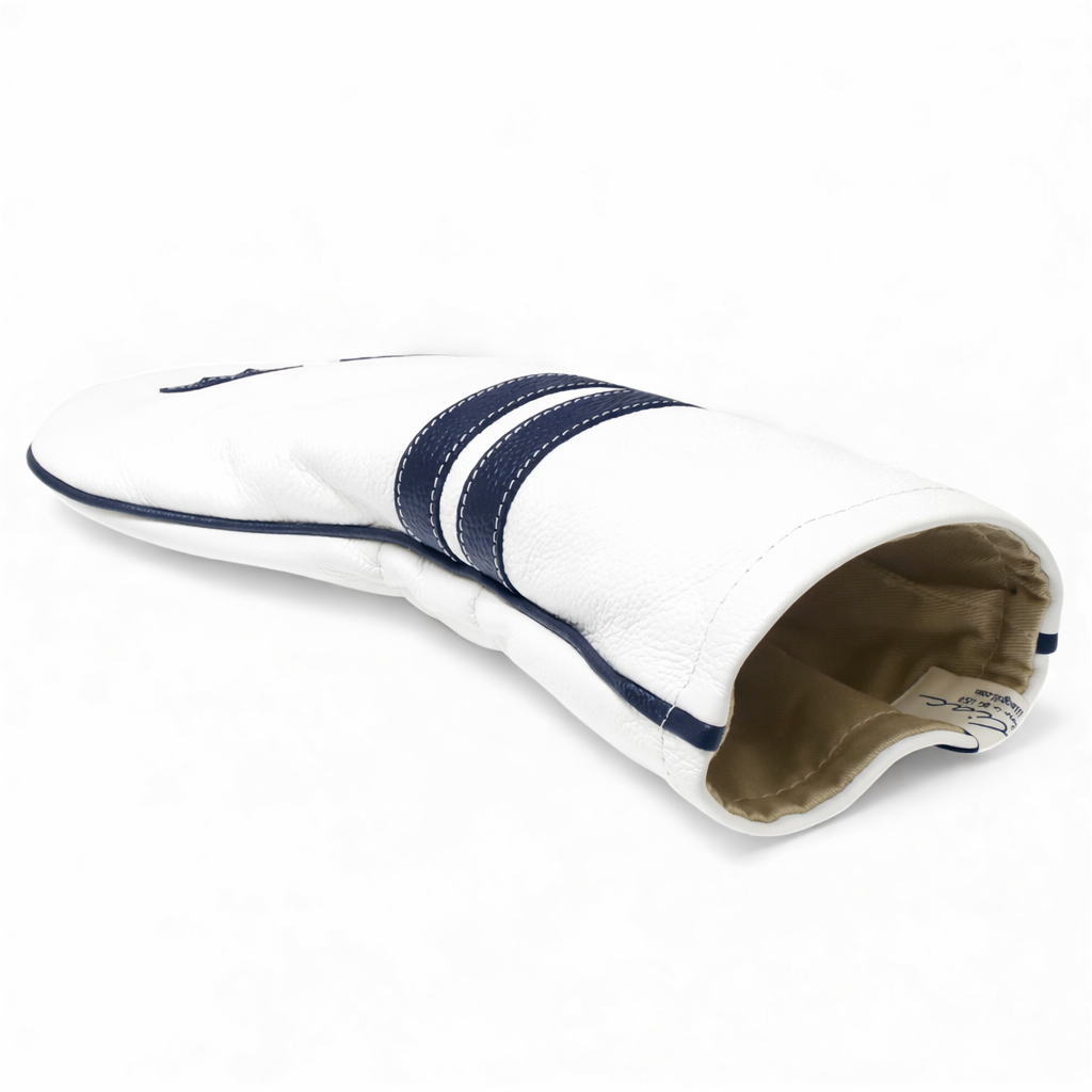Iliac Golf Headcover Timeless White × Navy イリアックゴルフ ヘッドカバー タイムレス ホワイト × ネイビー