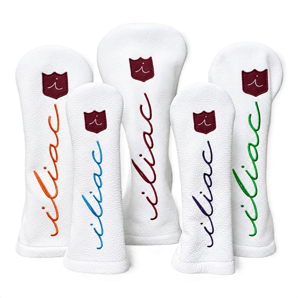 Iliac Golf Headcover Script Multi color イリアックゴルフ ヘッドカバー スクリプト ホワイト x マルチカラー