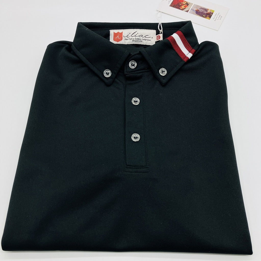 Iliac Golf Shirts:Antique Braid/ ｲﾘｱｯｸ ｺﾞﾙﾌ ｼｬﾂ: ｱﾝﾃｨｰｸﾌﾞﾚｲﾄﾞﾋﾟｯﾁﾌﾞﾗｯｸ & ｸﾘﾑｿﾞﾝ
