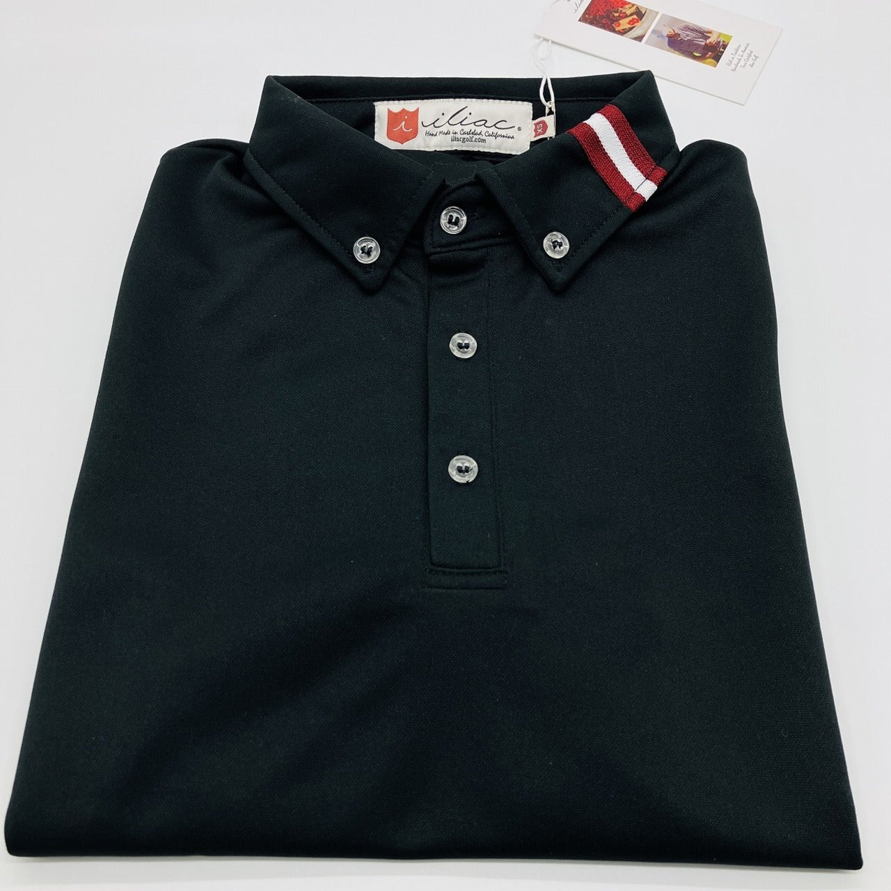 Iliac Golf Shirts:Antique Braid/ ｲﾘｱｯｸ ｺﾞﾙﾌ ｼｬﾂ: ｱﾝﾃｨｰｸﾌﾞﾚｲﾄﾞﾋﾟｯﾁﾌﾞﾗｯｸ & ｸﾘﾑｿﾞﾝ