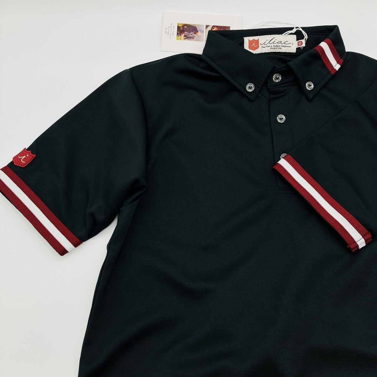 Iliac Golf Shirts:Antique Braid/ ｲﾘｱｯｸ ｺﾞﾙﾌ ｼｬﾂ: ｱﾝﾃｨｰｸﾌﾞﾚｲﾄﾞﾋﾟｯﾁﾌﾞﾗｯｸ & ｸﾘﾑｿﾞﾝ