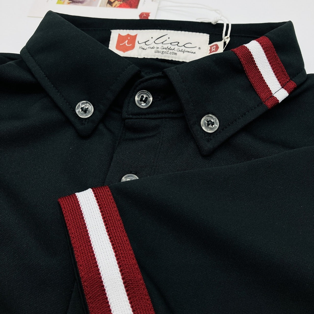 Iliac Golf Shirts:Antique Braid/ ｲﾘｱｯｸ ｺﾞﾙﾌ ｼｬﾂ: ｱﾝﾃｨｰｸﾌﾞﾚｲﾄﾞﾋﾟｯﾁﾌﾞﾗｯｸ & ｸﾘﾑｿﾞﾝ