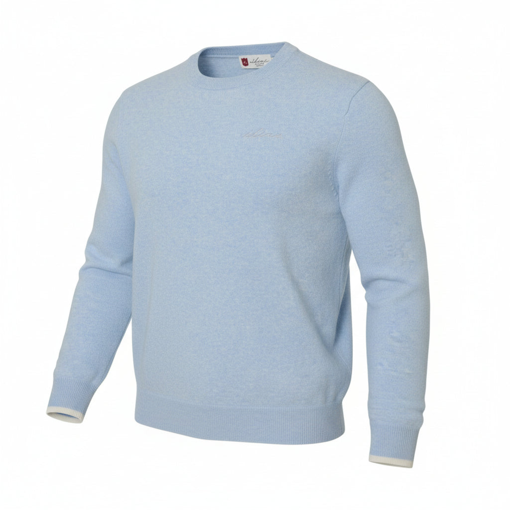 Iliac Golf Cashmere Sweater Sax イリアックゴルフ カシミヤ セーター サックス