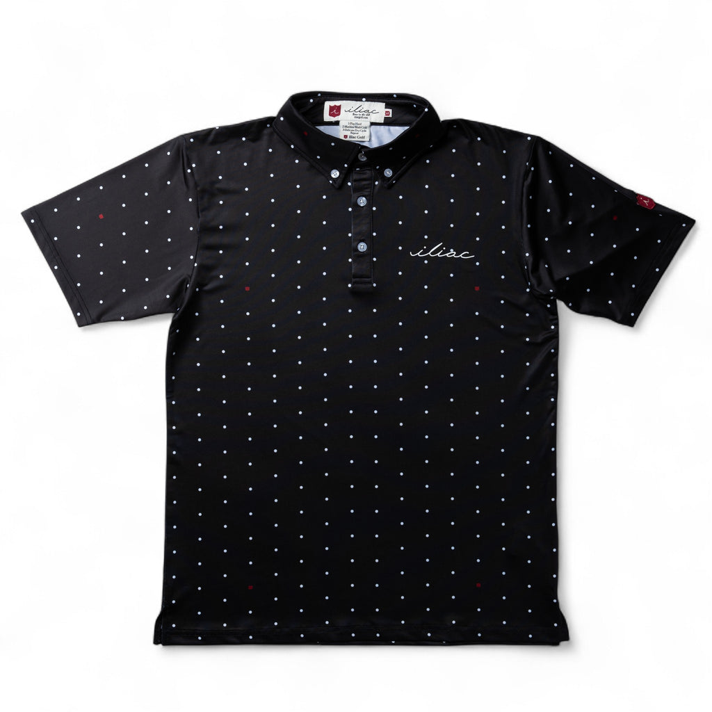 Iliac Golf Polo Shirts Polka Dot Series Black イリアック ポロシャツ ポルカドットシリーズ ブラック